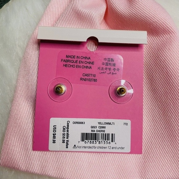 Kate Spade Yellow Taxi Studs - Picture 2 of 2